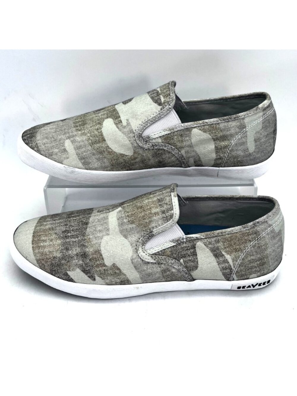 SeaVees Baja Slip-On Cream Camouflage Herringbone Twill Casual Womens Shoes US 8 - Picture 9 of 12